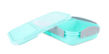 Bir plastik beslenme çantası beyaza izole edilmiş.