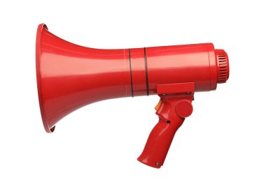 Beyazda izole edilmiş bir kablosuz megafon hoparlörü