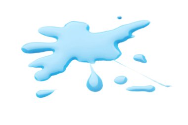 Beyaz üzerine izole edilmiş açık mavi yazıcı mürekkebi