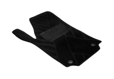 Bir siyah araba paspası beyaz üzerine izole edilmiş.