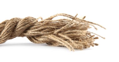 Beyaza bağlanmış kenevir ipi. Organik madde