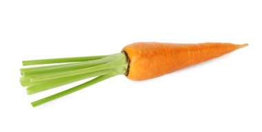 Taze olgun bir havuç beyazda izole edilmiş.