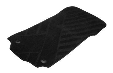 Bir siyah araba paspası beyaz üzerine izole edilmiş.