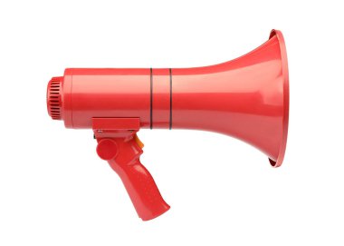 Beyazda izole edilmiş bir kablosuz megafon hoparlörü