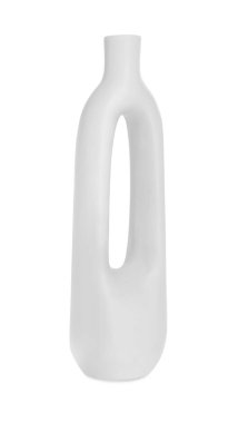 Beyaz üzerine izole edilmiş güzel bir seramik vazo.