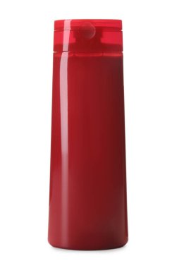 Beyaza izole edilmiş bir şampuan şişesi. Kişisel bakım ürünü