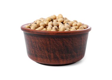 beyaz izole kase soya fasulyesi