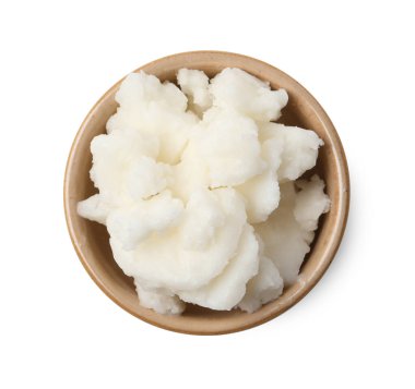 Shea yağı beyaz, en iyi görünüm izole kase