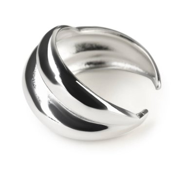 Güzel bijouterie. Beyaz renkte izole edilmiş şık bir halka