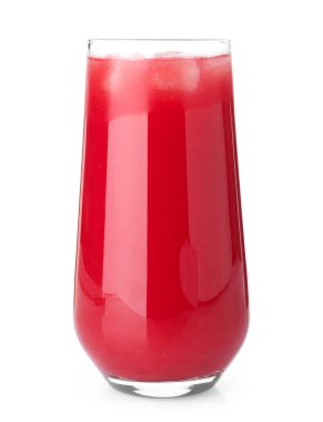 Beyaz bardakta izole edilmiş lezzetli karpuz içeceği