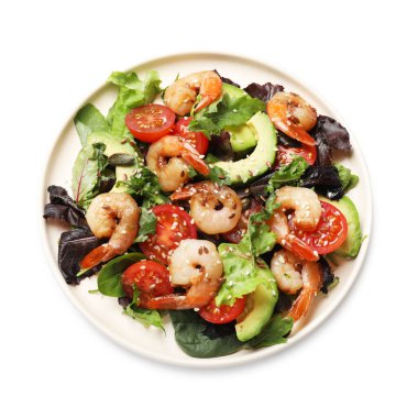 Sebzeli nefis karides salatası.