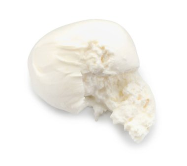 Taze lezzetli burrata peyniri, beyaz, üst manzara