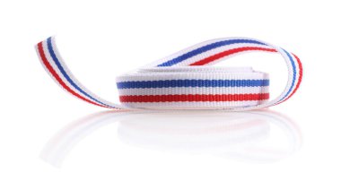 Ribbon in colors of Netherlands flag isolated on white clipart