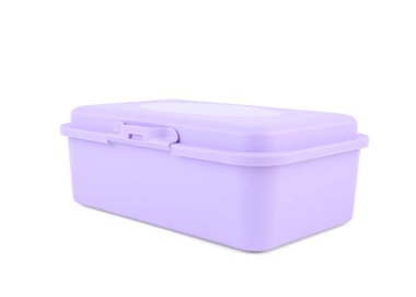 Bir plastik beslenme çantası beyaza izole edilmiş.