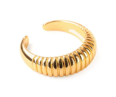 Güzel bijouterie. Beyaz renkte izole edilmiş şık bir halka