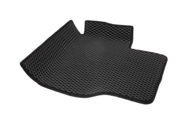 Bir siyah lastik araba paspası beyaza izole edilmiş.