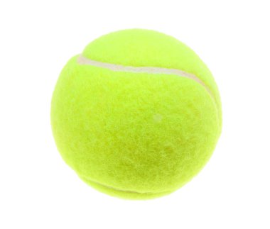 Bir açık yeşil tenis topu beyaza izole edilmiş.