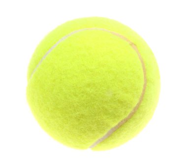 Bir açık yeşil tenis topu beyaza izole edilmiş.