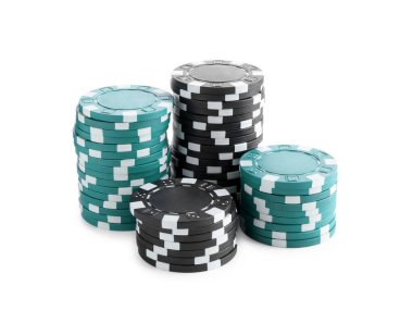 Poker oyunu. Kumarhane çipleri beyaz