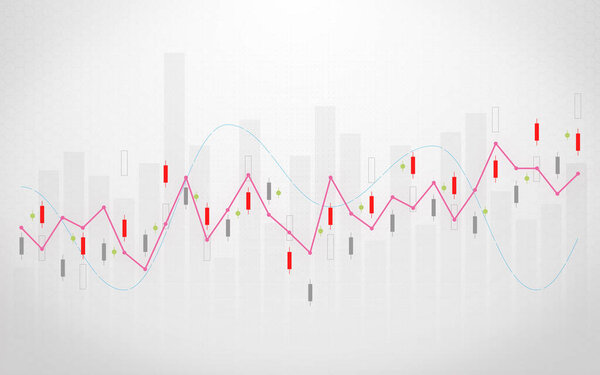 Financial trading. Graph on white background, illustration