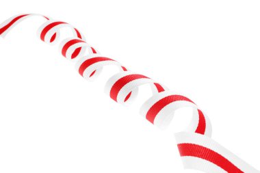 One colorful striped ribbon isolated on white clipart