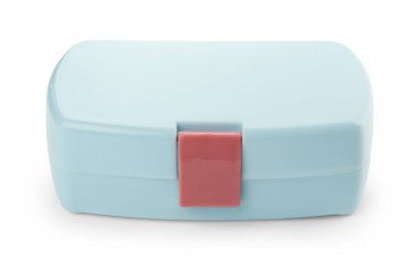 Bir plastik beslenme çantası beyaza izole edilmiş.