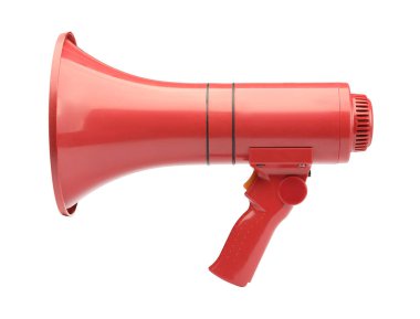 Beyazda izole edilmiş bir kablosuz megafon hoparlörü