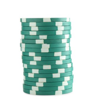 Poker oyunu. Kumarhane çipleri beyaz