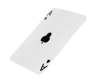 Poker oyunu. Beyazda izole edilmiş bir oyun kartı