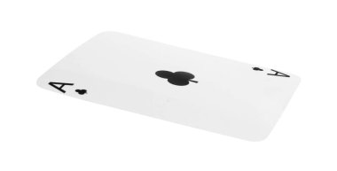 Poker oyunu. Beyazda izole edilmiş bir oyun kartı