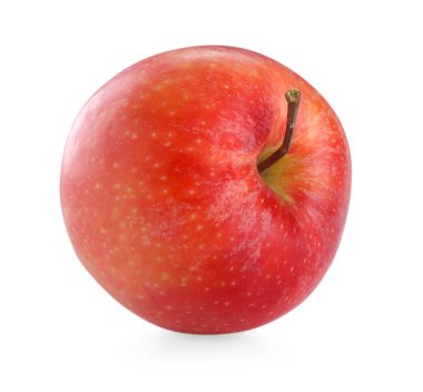 Beyaz üzerine izole edilmiş taze bir kırmızı elma.