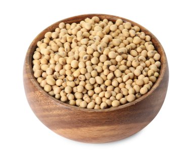 beyaz izole kase soya fasulyesi