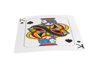 Poker oyunu. Beyazda izole edilmiş bir oyun kartı