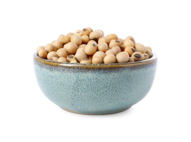 beyaz izole kase soya fasulyesi