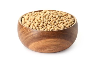 beyaz izole kase soya fasulyesi