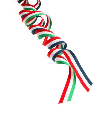 Ribbons in colors of different flags isolated on white clipart