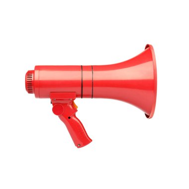 Beyazda izole edilmiş bir kablosuz megafon hoparlörü