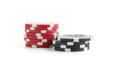 Poker oyunu. Kumarhane çipleri beyaz