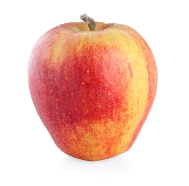 Beyaz üzerine izole edilmiş taze bir kırmızı elma.