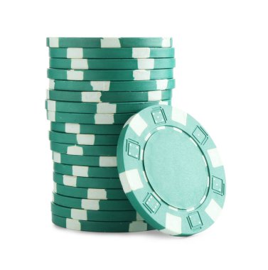 Poker oyunu. Kumarhane çipleri beyaz