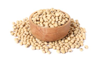 beyaz izole kase soya fasulyesi