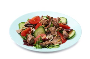 Lezzetli taze ton balığı salatası.