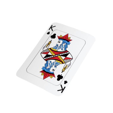 Poker oyunu. Beyazda izole edilmiş bir oyun kartı