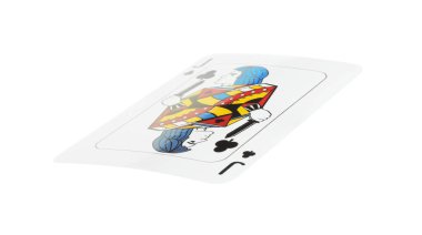 Poker oyunu. Beyazda izole edilmiş bir oyun kartı