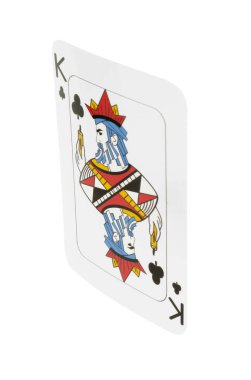 Poker oyunu. Beyazda izole edilmiş bir oyun kartı