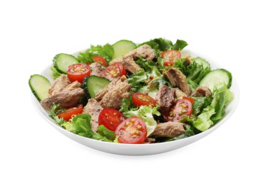 Lezzetli taze ton balığı salatası.