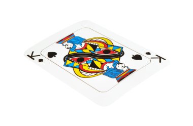 Poker oyunu. Beyazda izole edilmiş bir oyun kartı