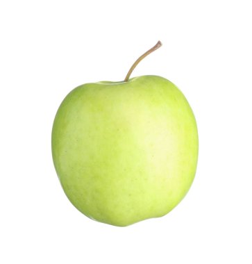 Beyaz üzerine izole edilmiş taze yeşil bir elma.