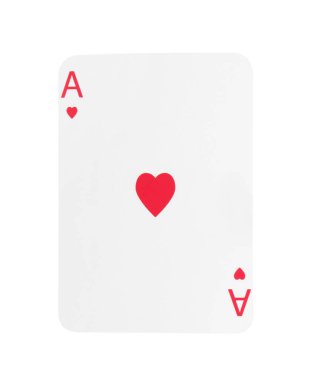 Poker oyunu. Beyazda izole edilmiş bir oyun kartı