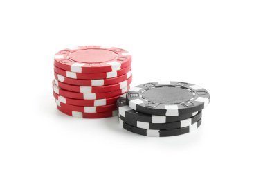 Poker oyunu. Kumarhane çipleri beyaz